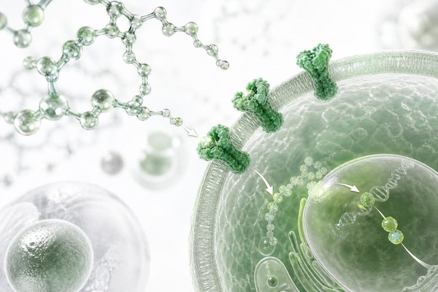 Endocrinology research visualisation of hormone molecules and receptor signalling